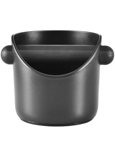 Hemoton Anti-slip Straight Mouthed Coffee Knock Box Espresso Grinds Waste Container Dump Bin (Black)