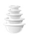 Gab Plastic, Round Basin, Set of 5 Basins, in Different Sizes, Plastic Wash Basin, Stackable Bowls, Multipurpose Washing Sink, Small Plastic Washbowl, Recycled Plastic, Sturdy &amp; Durable. (White)