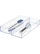BPA Clarity Kitchen Drawer Organizer for Silverware, Spatulas, Gadgets - Medium, 8" x 8" x 2", Clear