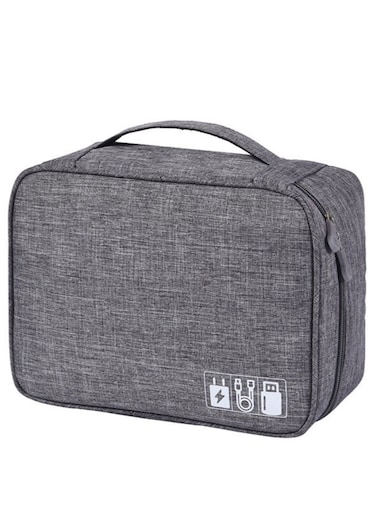 Multi-Function Travel Digital Storage Small Bag,Cable、 Charger and USB Drive Storage Pouch box, Grey