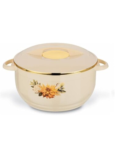 ASIAN Casserole Hotpot, Stainless Steel insulated Hot Pot, Food Warmer, Keeps Warm for Hours - Nova (2500 ml, Beige)