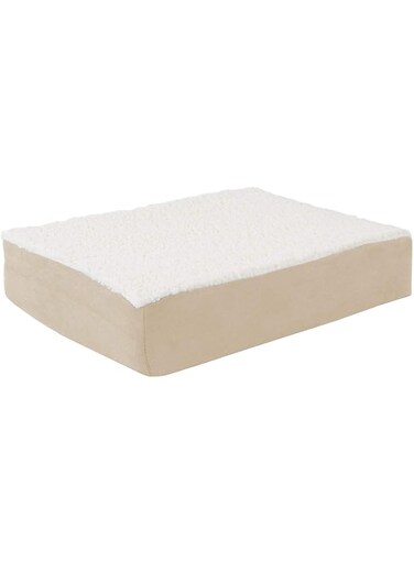 PETMAKER Orthopedic Dog Bed - 2-Layer Memory Foam with Machine Washable Sherpa Cover - 20x15 Dog Bed for Small Dogs up to 20lbs (Tan)