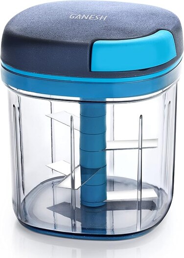 Multipurpose Plastic Vegetable Master Chopper with 5 Stainless Steel Blades Blades for Effortlessly Chopping Vegetables and Fruits for Your Kitchen, XL Large Jumbo Chopper (900 Ml)