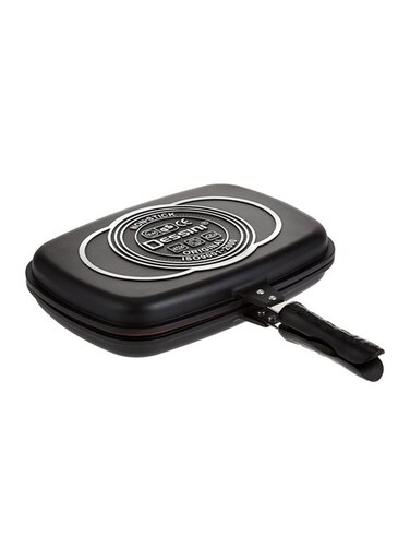Aluminum Double Sided Grill Pressure Pan Black 40cm