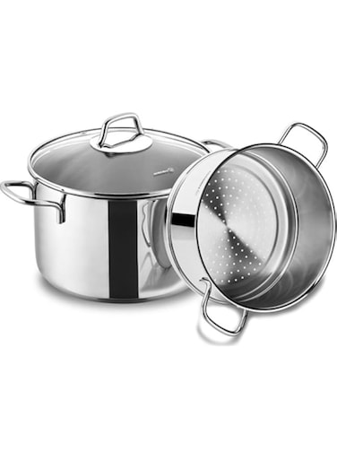 Korkmaz Perla Steamer Set, Silver, A1521 3.8 Liters
