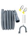 Emapoy Multiple Diameter Design Washing Machine Drain Hose, 6 Ft Flexible Drain Hose Extension Kit Corrugated Washer Discharge Hose - Grey