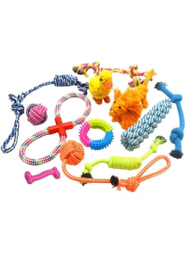 Arrangeli Dog Chewing Toys, Dog Rope Toys Pet Supply Grinding Teeth Toy with Durable Harmless Chew Teeth Training Teeth Clean Cotton Rope Toys for Medium Large Dog, 12 Packs