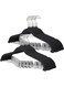 Pants Hangers With Movable Clips, Non-Slip Velvet Clothes Hangers, Space-Saving Skirt Hangers For Shirts, Trouser, Dresses, Skirts, Coats (18 Pack, Black)
