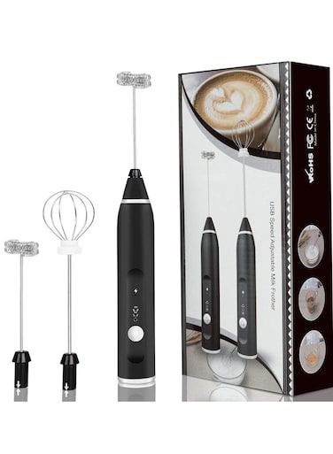Electric Milk Frother And Whisk Set Multicolour