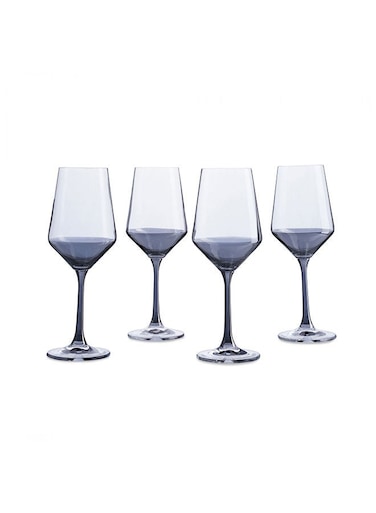 Home Riona Electroplated 4-Piece Stemware Glass Set 350ml - Grey