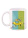 Printed Coffee Mug White/Yellow/Blue