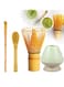 Whisk Set, 4 pcs Bamboo Matcha Tools for Stirring Matcha Tea, Matcha Spoon and Ceramic Whisk Holder - Matcha Kit Gifts, Japanese Tea Accessories for Tea Lovers