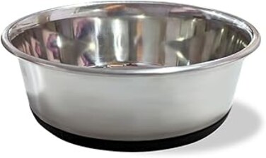 Saluki Premium Pet Bowl with Permanent Bonded Rubber Base, 2.960 ml Capacity