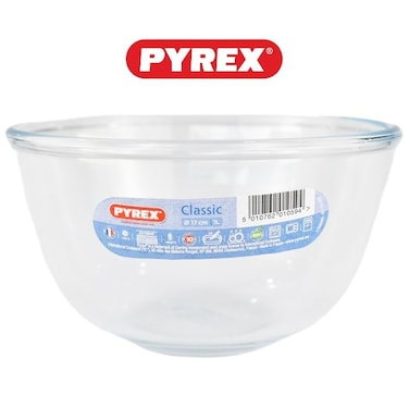 Pyrex 2L Glass Mixing Bowl - Heat Resistant and Stackable