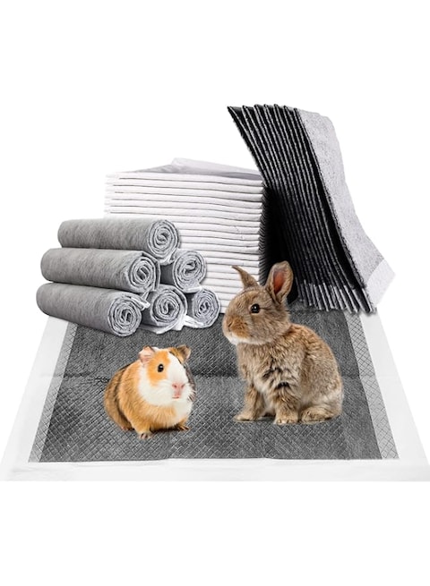 Fhiny Rabbit Pee Pads, 18&quot; x 24&quot; 50 PCS Disposable Guinea Pig Pads Leak-Proof Super Absorbent Potty Training Pad with Quick-Dry Surface for Bunny Guinea Pig Cats or Small Pets
