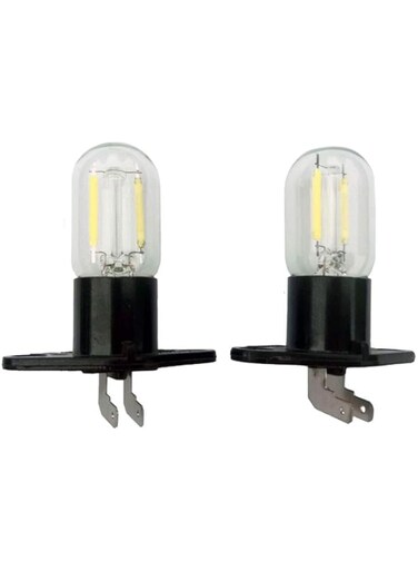 QLEE Led Z187 Microwave Bulb Vertical Right T170 Base 1.5w Equivalent 20w Refrigerator Filament Lamp Replacement For Galanz For LG Sharp Whirlpool WB36X10303 WB36X10063 2 PCS Daylight