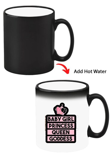 Color Changing Heat Sensitive Ceramic Mug, Image Revealed When HOT Liquid is Added! Baby Girl Princess