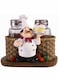 Glass Spice Jars, Salt and Pepper Shakers Set, Chef Statue Decorative Spice Organizer, Home Decor Kitchen Crafts, for Family, Kitchen, Restaurant, Cafe, Bakery, Restaurant Seasoning Jar
