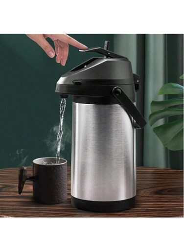 HTH Stainless Steel Vacuum Pressure Kettle Hot Water Pot &ndash; Durable, High-Efficiency Boiling Pot for Fast Heating Temperature Retention and Convenient Hot Water Dispensing Ideal for Home. (4 L)