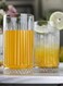 Highball Glasses 14 fl.oz,Set of 2, Lead-free Drinking Glasses with Heavy Base,Premium Collins Tumblers for Water/Juice/ Cocktails/Beverages, Beautiful Striped Look Glassware, Dishwasher Safe