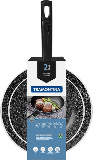 Sic&Atilde;&shy;lia 2-Piece Aluminum Frying Pan Set with Starflon Excellent Nonstick Coating