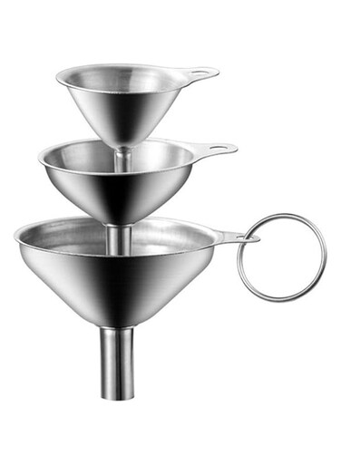 ZHANGNA Funnels, 3pcs Stainless Steel Cone Funnel Pour Oil Wine Liquid Hopper Kitchen Home Tool Kitchen Tools &amp; Gadgets Durable Mini Funnel