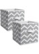 Dii non woven polyester storage bin, chevron, gray, small set of 2