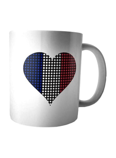 Print Printed Ceramic Mug White/Blue/Red