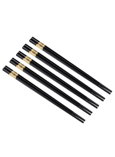 Pairs Fiberglass Chopsticks Black And Gold