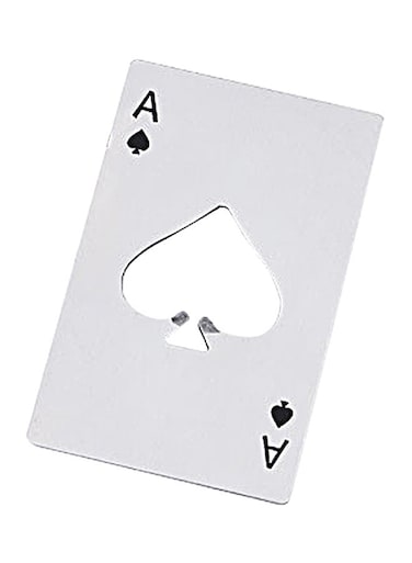 Card Size Bottle Opener Silver 3.35x2.17x0.05inch