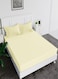 Fitted Bed Sheet +2Pcs Pillow Covers, King/Queen/Double/Single Sizes, Color Cream