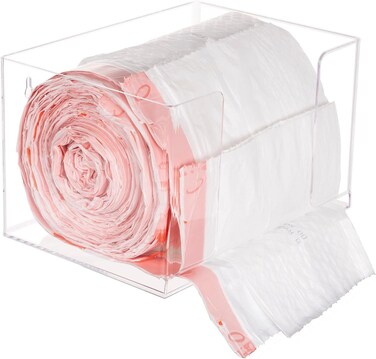 SEANADO Extra Large Trash Bag Dispenser Holder - Wall Mount Acrylic Kitchen Organizer