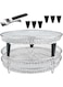 Upgrade Air Fryer Rack, Three Stackable Dehydrator Racks for Gowise Phillips USA Cozyna Ninja Airfryer,Stainless Steel Round Air Fryer Rack Fit all 4.2QT - 5.8QT Air fryer,Oven,Press Cooker (Round)