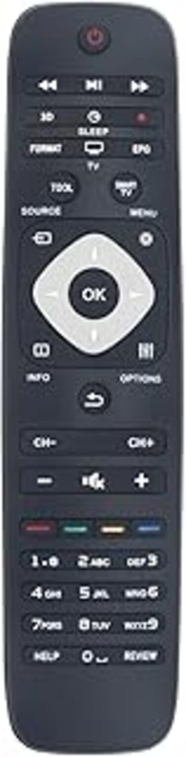 VINABTY Remote control Replacement fit for Philips Smart LED TV 242254990467 26PFL5403D/12 2422 549 90467 YKF309-001 / L1128 24PFL3507H/12 YKF309-001 YKF308-001 996590000449