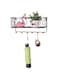 THE WHITE SHOP Key Holder, Wall Mounted Matte Metal Wire Mesh Storage Basket with 4 Hooks, Easy to Organize Letters, Leashes for Entryway(SMALL)