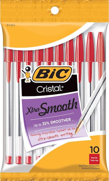 BIC Cristal Xtra Smooth 10 Count Medium Point (1.0 mm) Ball Pen