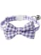 AIITLE Breakaway Cat Collar with Cute Bow Tie and Bell, Detachable Adjustable Safety Collars for Girl Cats and Boy Cats, Kittens, Puppy, Soft Stylish Plaid Patterns Cat Collars,Purple