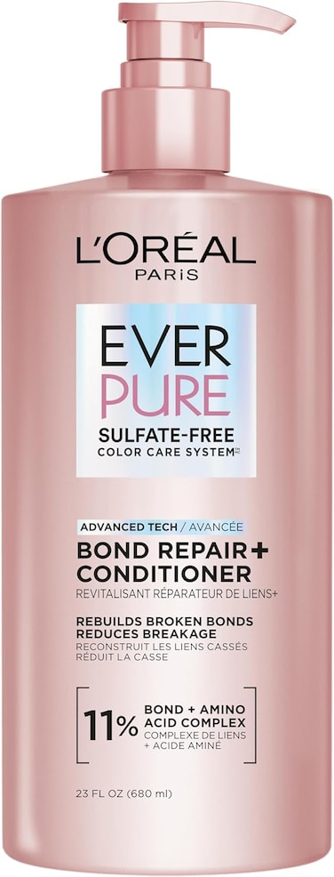 L'Or&eacute;al Paris Bond Repair Sulfate Free Conditioner For Damaged Hair, Strengthening Hair Care With Citric Acid, Repairs Weak Hair Bonds, EverPure, 23 Fl Oz