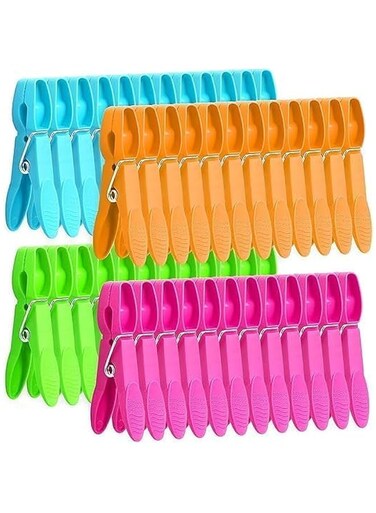 Pack of 48 Clothes Clips Plastic Peg, Colorful Heavy Duty Laundry Clips, Air Drying Clothesline Clips Clothes Pins, for Clothesline Hanging, Clothes, Laundry Kitchen and Outdoor, Clothes Windproof
