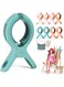 CooTooly Plastic Clothes Pins,Heavy Duty Beach Towel Clips to Keep Your Towel, Clothes, Blankets to Dry on Clothesline and Hanging Rack (9, Blue&amp;White&amp;Orange)