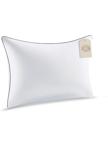 Linen Klub Luxurious 100% Cotton Sateen Pillow with Single Piping - 50 x 75 cm, 900g Filling
