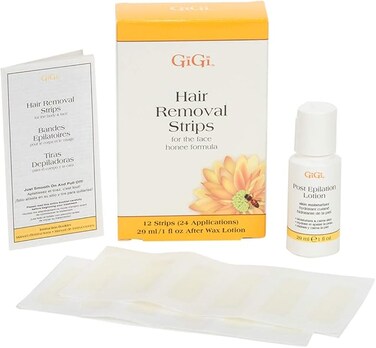 GiGi Facial Hair Removal, 12 Pre-Waxed Strips