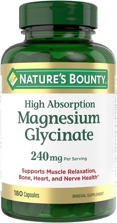 Nature's Bounty Natures Bounty Magnesium Glycinate Large Bottle / 180 Capsules 240 mg