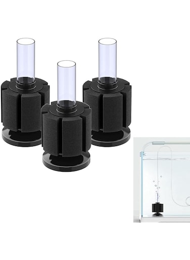 Joyzzz Aquarium Filter, 3pcs Aquarium Fish Tank Biochemical Cotton Filter, XY 2835 Nano Bio Sponge Filter, Quiet Betta Fry Shrimp and Small Fish Foam Filter, for Fish Tank Up to 10 Gallon
