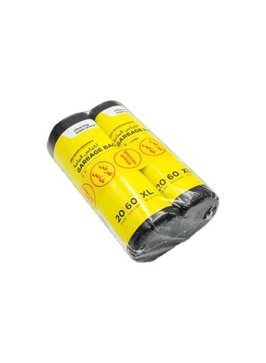 superstore Multi-Purpose Garbage Bag Roll for Garbage Bin/Dust Bin/Waste Basket/60 Gallons/20 Bags/90x110 cm Black (Pack Of 2)