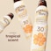 Hawaiian Tropic Sunscreen Clear Spray Weighless Hydration SPF 30 UVA/UVB, 12hrs Moisturization Island Botanical, Vegan,Ultra Light, Water resistant,No Oxybenzone, Dermatologist tested (80 Mins) 170g