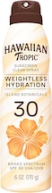 Hawaiian Tropic Sunscreen Clear Spray Weighless Hydration SPF 30 UVA/UVB, 12hrs Moisturization Island Botanical, Vegan,Ultra Light, Water resistant,No Oxybenzone, Dermatologist tested (80 Mins) 170g