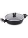 Korkmaz Nora Granite Low Casserole Pot 26x6.3   Non Stick Coating Stock Pot with Scratch Resistance and Eco-Friendly Technology