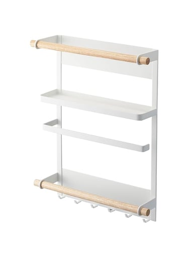 Yamazaki 2559 Tosca Rack, Steel/Wood, White
