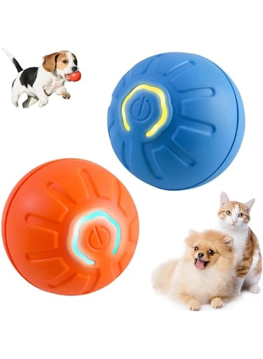 BIGTHREE Interactive Dog Toys Ball, 2 Pcs Motion Interactive Dog Ball, Moving Dog Toys, Interactive Dog Ball Toy, Auto Active Rolling Ball for Dogs, Suit for Small/Medium/Large Dogs Cats